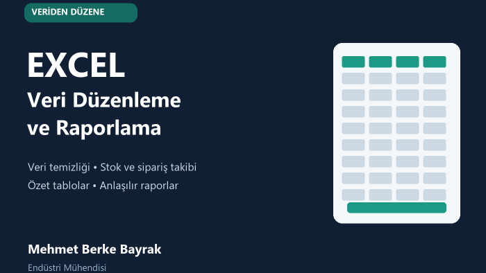 Excel verilerinizi düzenler ve anlaşılır raporlar hazırlarım