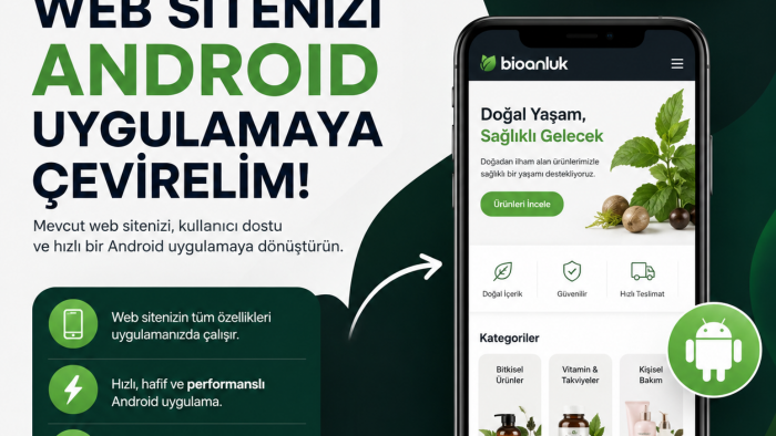 web sitenizi profesyonel mobil uygulamaya dönüştürürüm