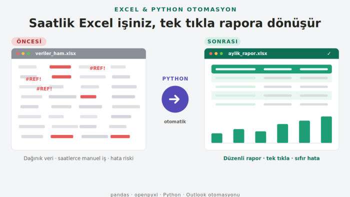 Excel raporlarınızı Python ile otomatikleştiririm