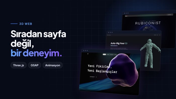 Three.js ile 3D ve animasyonlu web sitesi yaparım