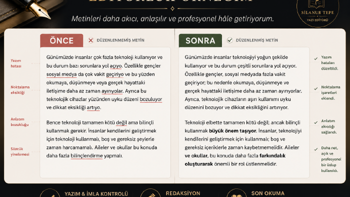 metinlerinizi daha güçlü ve akıcı hâle getiririm