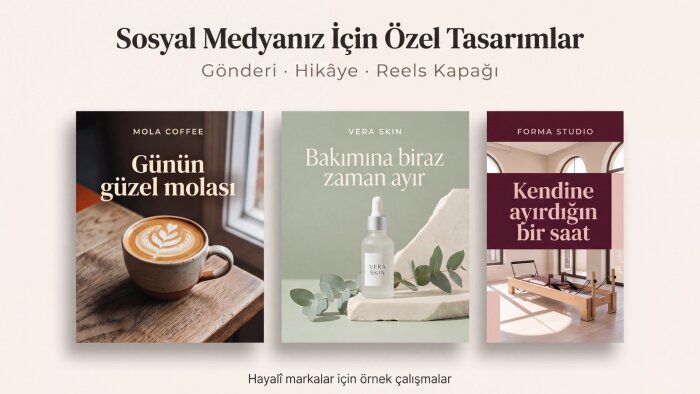 sosyal medya gönderileri ve Reels kapakları tasarlarım