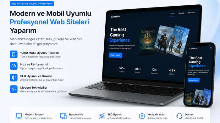 modern ve mobil uyumlu profesyonel web siteleri yaparım