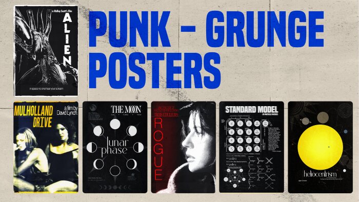 punk/grunge tarzda posterler hazırlayabilirim
