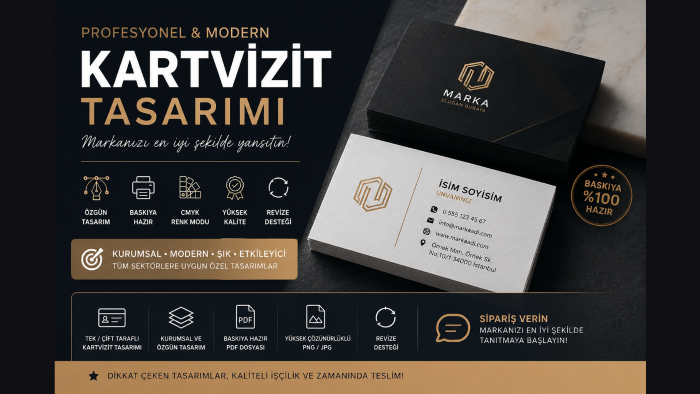 sizin için modern kartvizit tasarlayabilirim