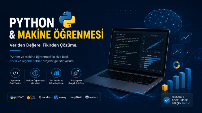 python ve makine öğrenmesi ile projeler geliştirebilirim