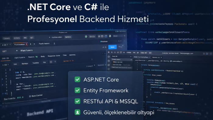 .NET Core ve C# ile profesyonel backend hizmeti veririm