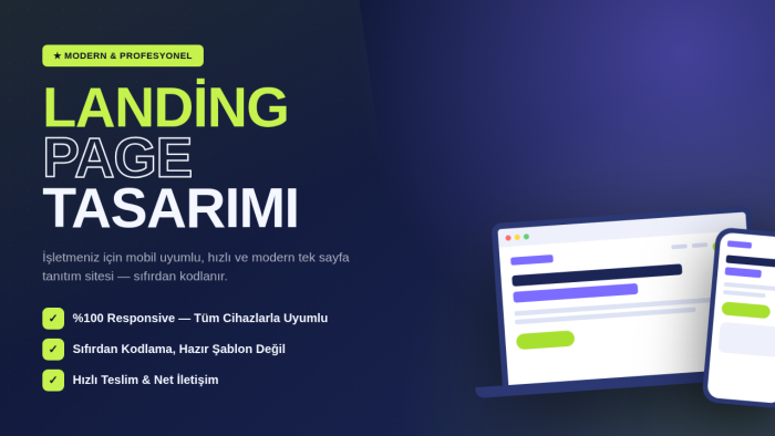 markanız için modern ve hızlı landing page tasarlarım