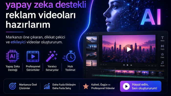 yapay zeka destekli reklam videoları hazırlarım