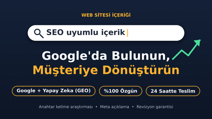 web siteniz için SEO uyumlu özgün içerikler yazarım