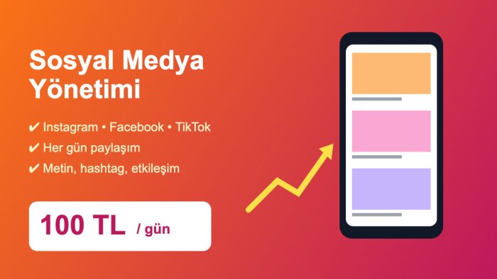 günlük 100 TL'ye sosyal medya hesabınızı yönetirim