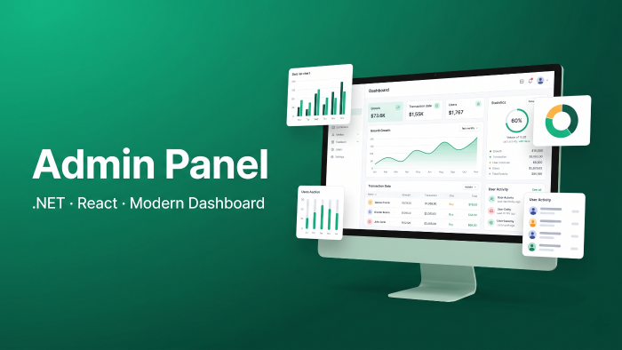 react ve .net ile özel admin panel geliştiririm