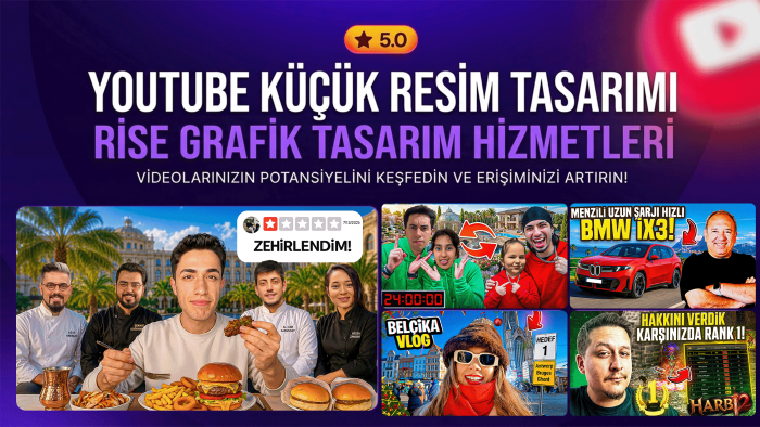 YouTube thumbnail ve sosyal medya görsel tasarımı yapıyorum