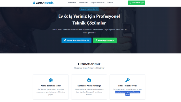 İşletmeniz/Projeniz İçin Mobil uyumlu Landing Page yapıyorum