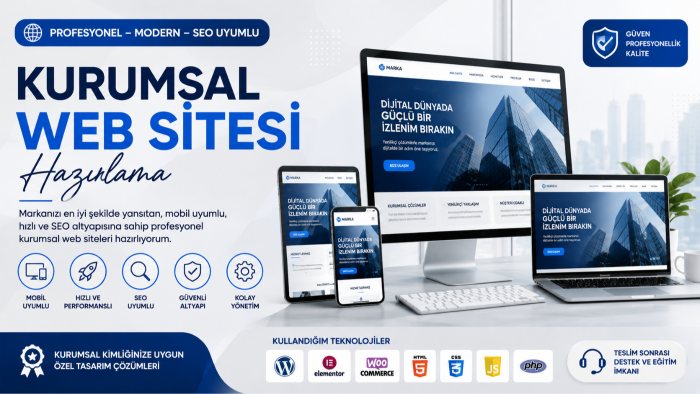 profesyonel seo uyumlu kurumsal web sitesi hazırlıyorum