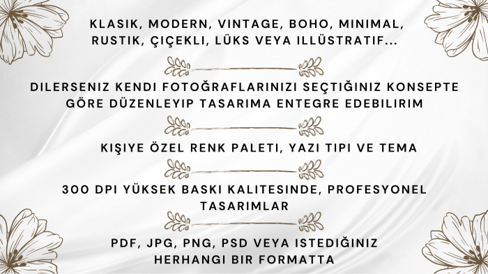  hayalinizdeki davetiye tasarımını gerçeğe dönüştürüyorum