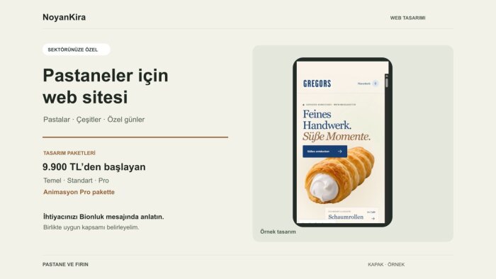 pastane ve fırınınız için web sitesi yaparım
