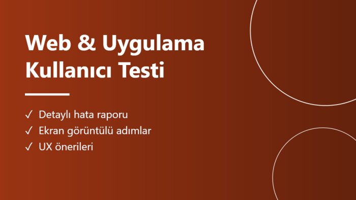 web sitenizi ve uygulamanızı test edip detaylı rapor veririm