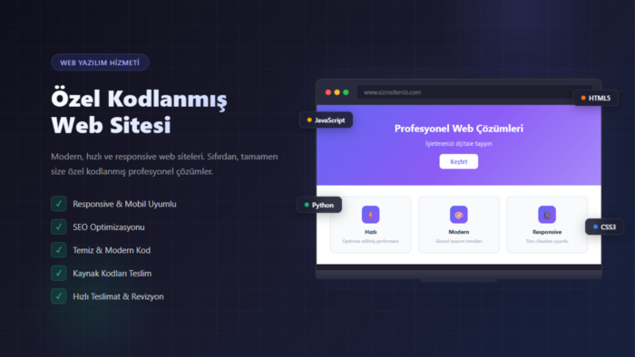 sizin için modern ve profesyonel web siteleri yapabilirim