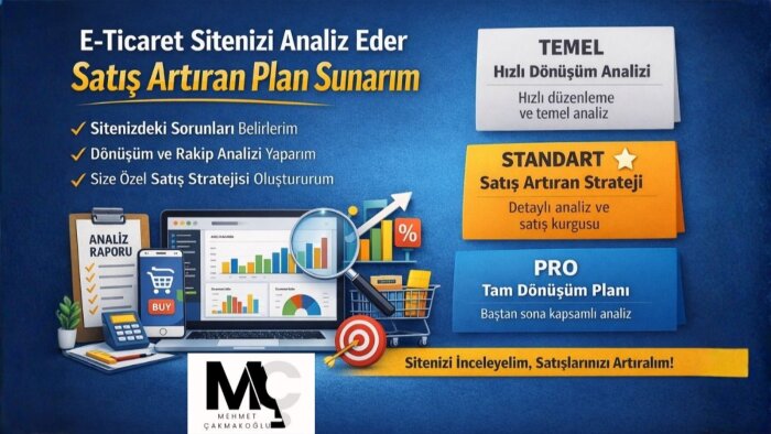 e-ticaret sitenizi analiz eder satışlarınızı artırırım