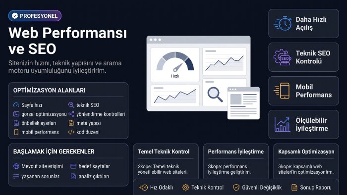 web sitenizin performans ve SEO ayarlarını yaparım