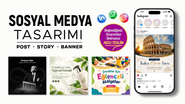 modern harika sosyal medya tasarımları yaparım