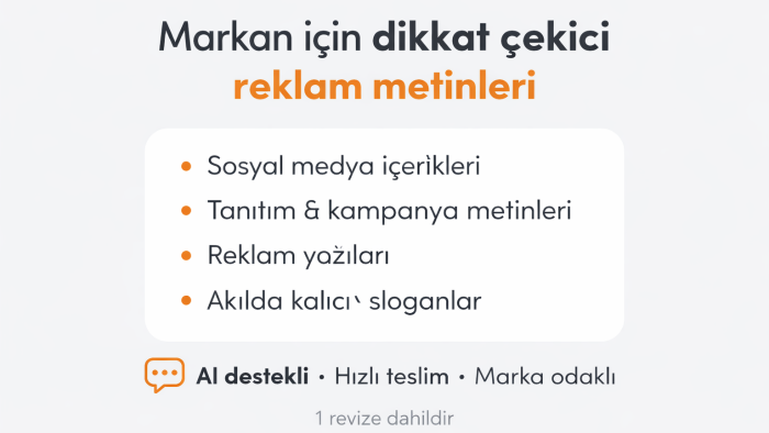 AI kullanarak markanız için metinler yazarım