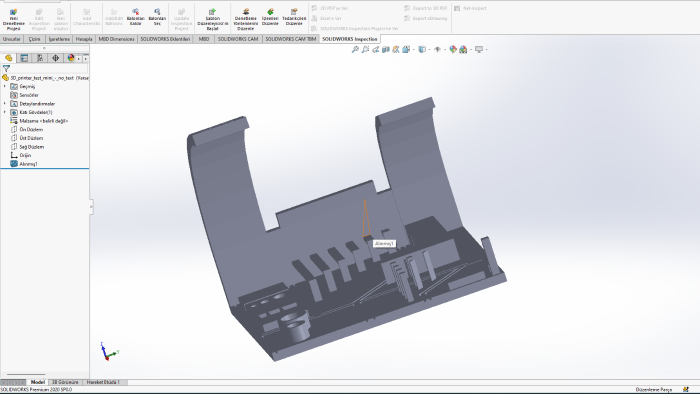 SolidWorks programında sizin isteğine göre tasarım yaparım