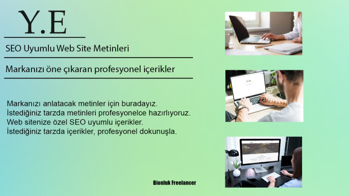 markanız için SEO uyumlu içerikler yazarım