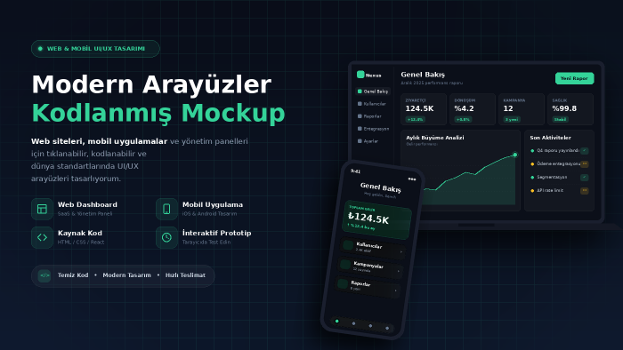 web ve mobil projeniz için modern UI/UX arayüzü tasarlarım