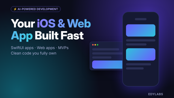 yapay zeka destekli hızlı iOS ve web uygulaması geliştiririm