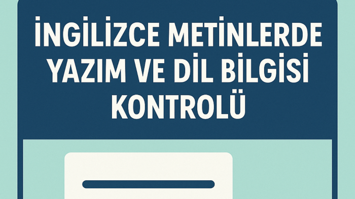İngilizce metinlerde yazım ve dil bilgisi kontrolü yapıyorum