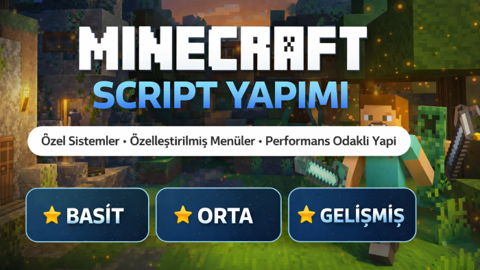 minecraft için basit ve orta seviye script yapabilirim