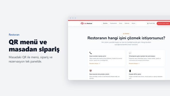 restoranınıza qr menü ve masadan sipariş sistemi kurarım