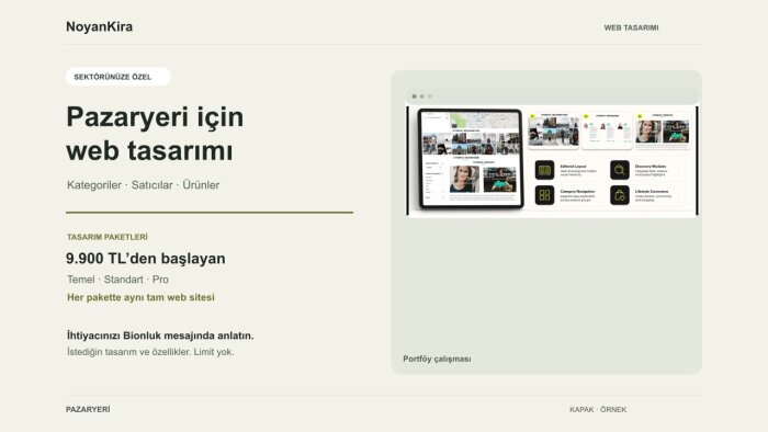 pazaryeri sitenizi istediğiniz tasarımla yaparım