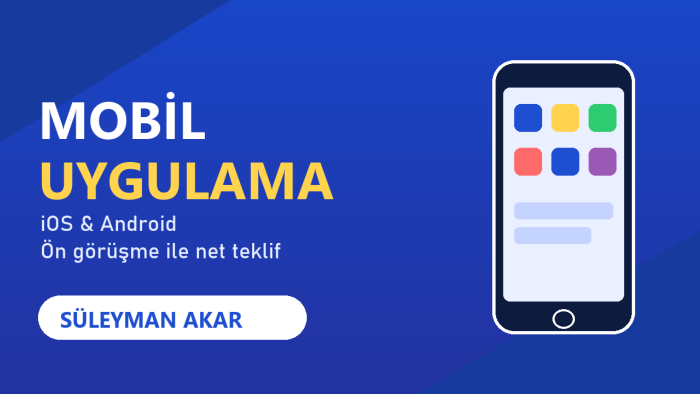 size özel iOS ve Android mobil uygulama geliştiririm
