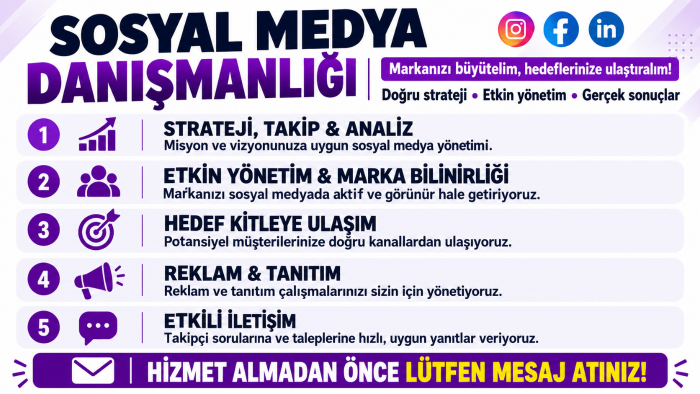 uzman ekibimle sosyal medya danışmanlığınızı yapabilirim