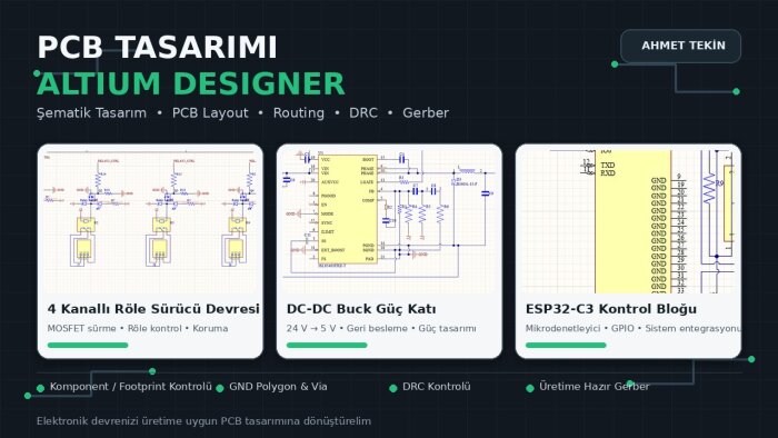 Altium Designer ile PCB ve elektronik devre tasarımı yaparım