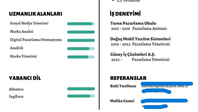 size en uygun cv hazırlayabilirim