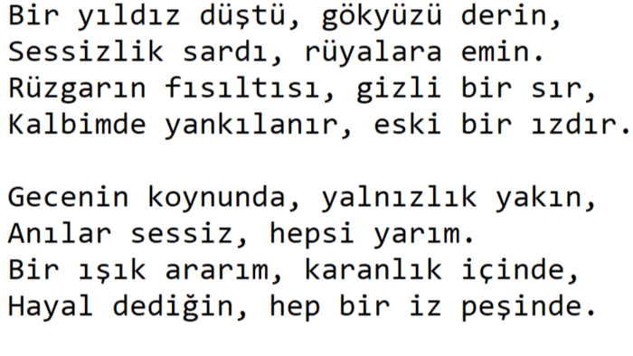 sizin için her türlü metin yazabilirim