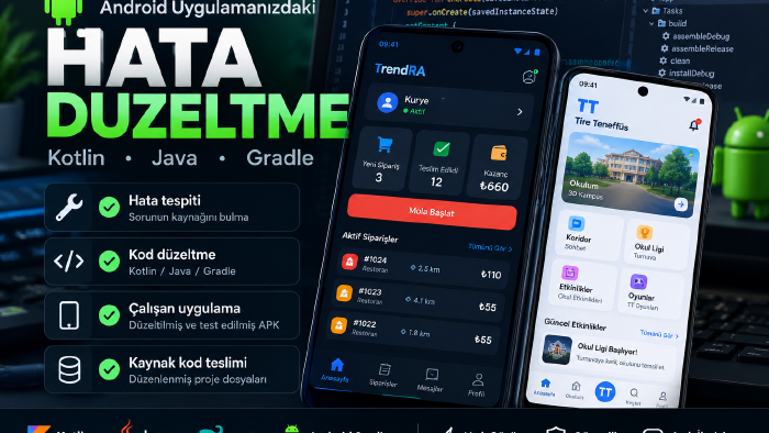 Android uygulamanızdaki hataları düzeltirim