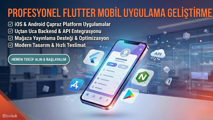 Flutter ile özel mobil uygulamalar geliştiririm