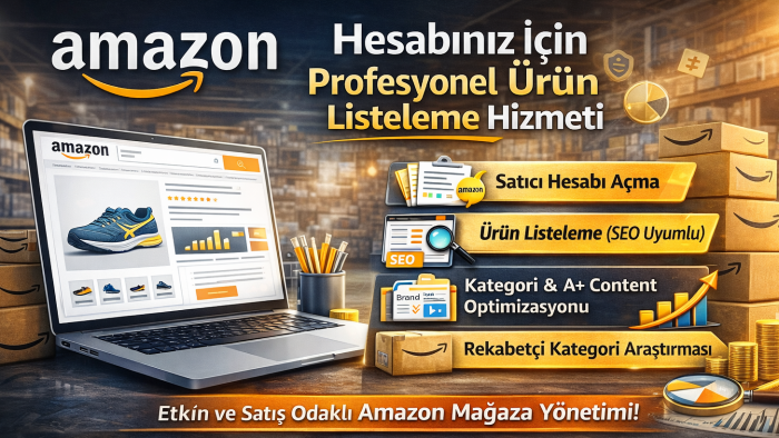 Amazon hesabınız için ürün listeleme hizmeti sunarım
