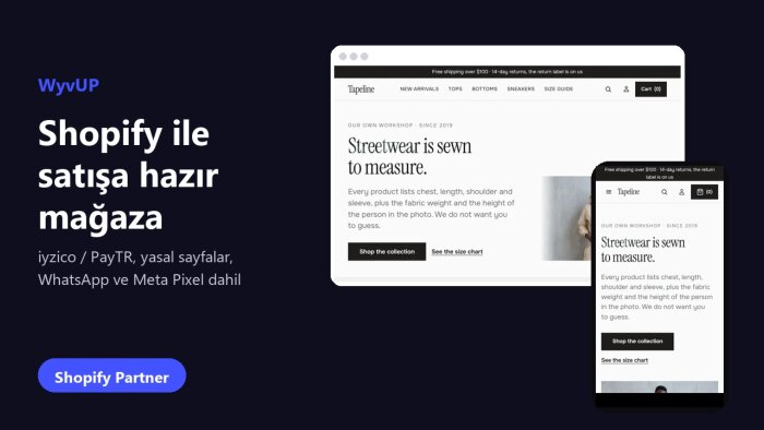 shopify ile satışa hazır e-ticaret sitenizi kurarım