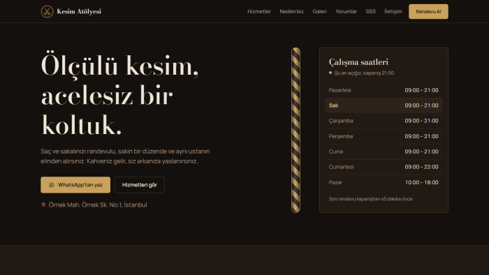 işletmeniz için tek sayfalık web sitesi kodlarım