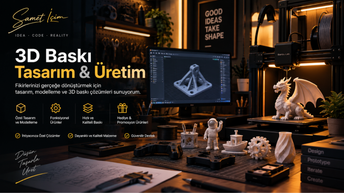 3D parçanızı modelleyip basıyor kargoyla teslim ediyorum
