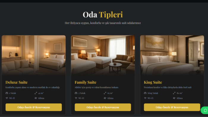 komisyonsuz WhatsApp entegreli otel sitesi yaparım