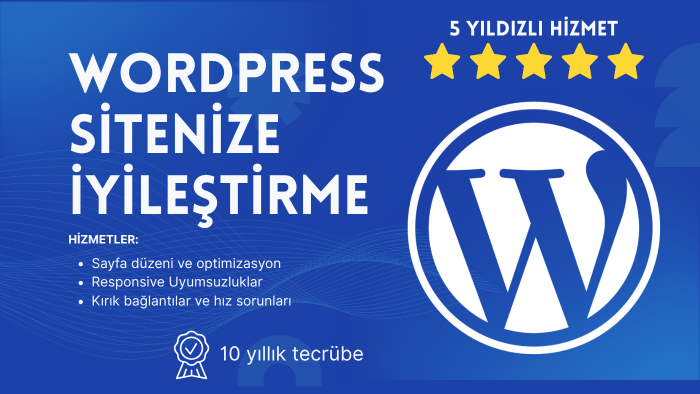 wordpress sitelerinizde düzenleme yaparım