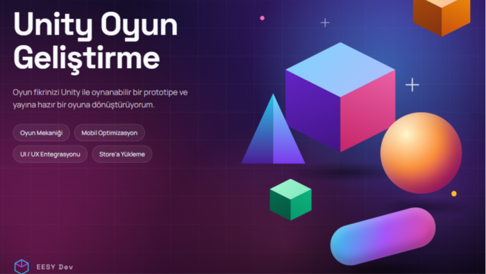Unity ile 2D/3D Mobil oyun geliştiririm