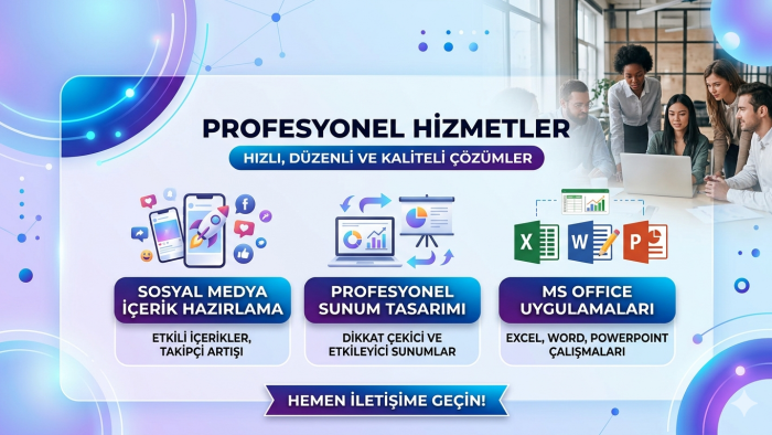 sosyal içerik, sunum ve ms office desteği veririm